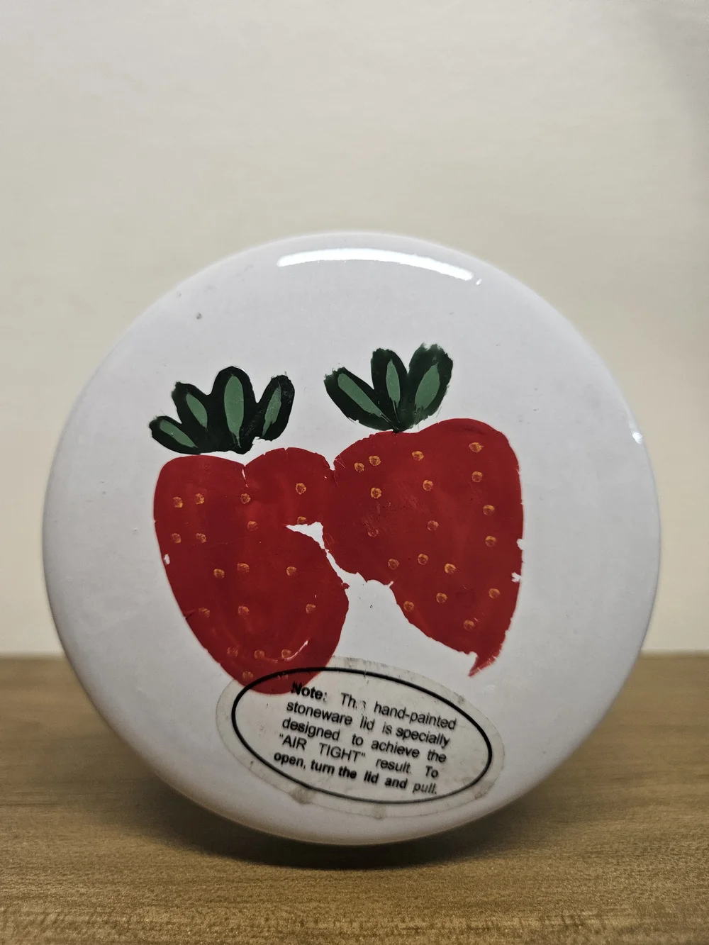 Vintage Hobnail Strawberry Glass Storage Jar
